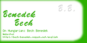 benedek bech business card